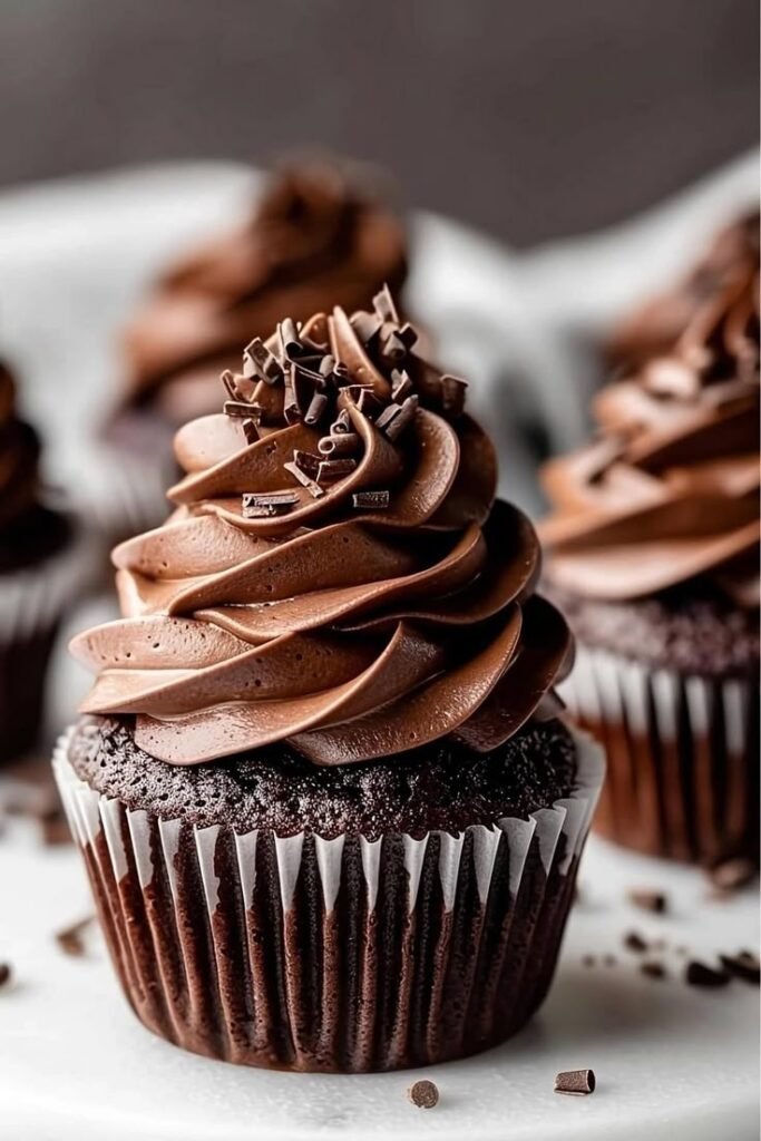 chocolate cupcakes with buttercream frosting